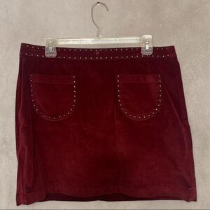 Mossimo Supply Co. Burgundy Studded Mini Skirt